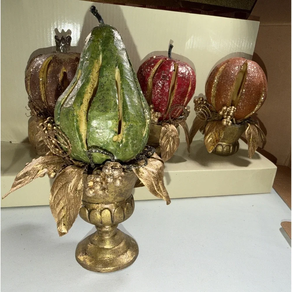 NIB Vintage Bombay Place Card‎ Holders 4 Piece Fruit 1998